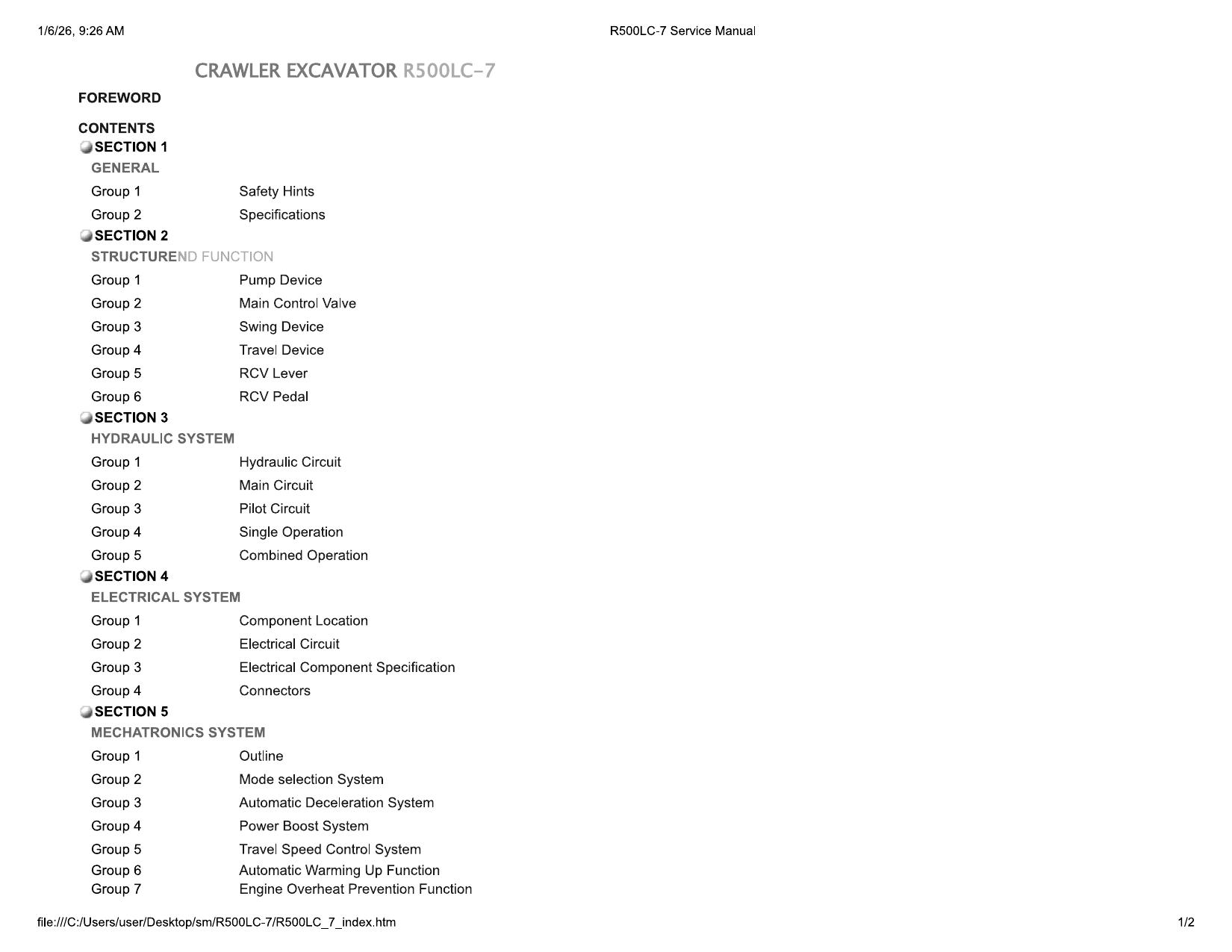 R500LC-7 Service Manual